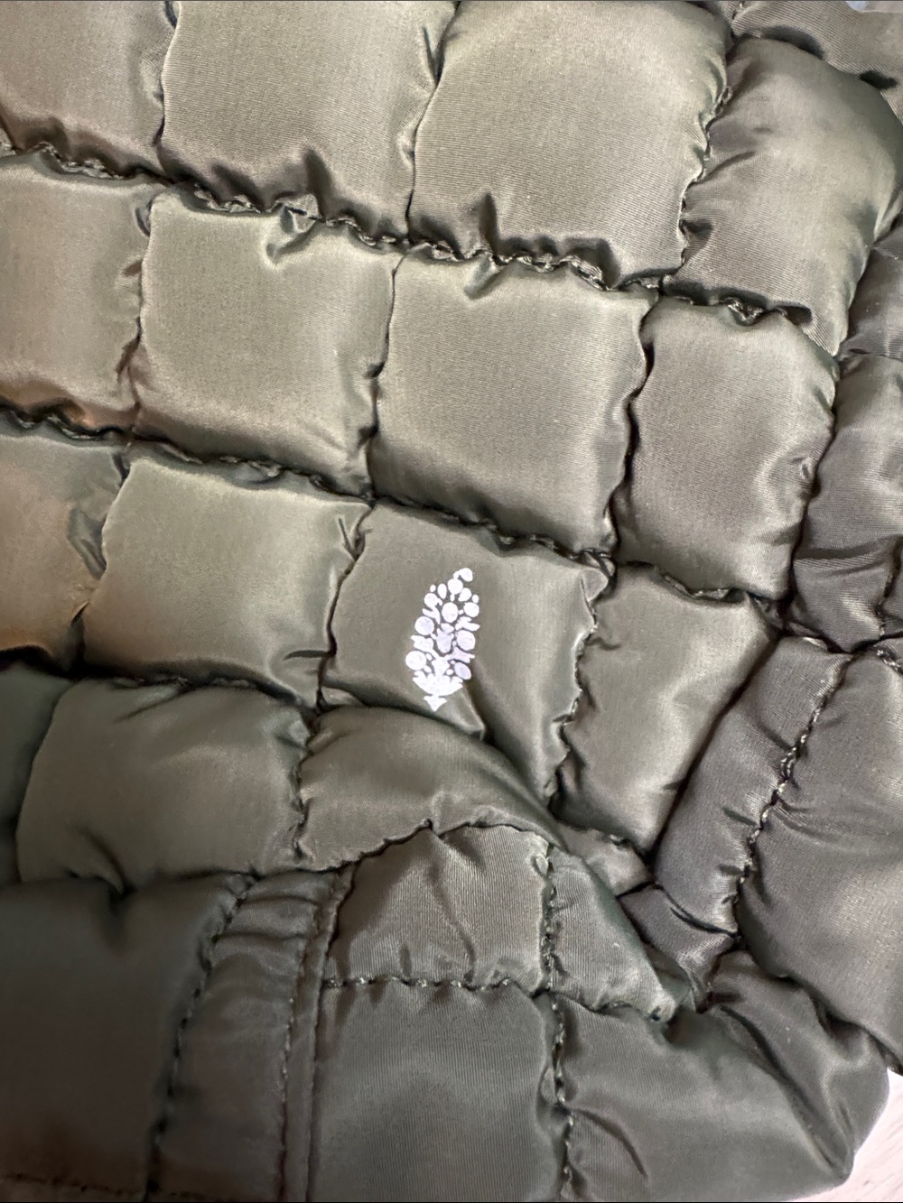 Free People Olive Green Quilted Hobo Bag - Picture 3 of 3
